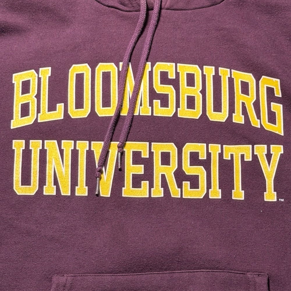 Vintage Bloomsburg University Hoodie Jansport Large Maroon Sweatshirt - Picture 2 of 9